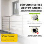 Balkongeländer aus Edelstahl aufgesetzt mit 5 Querstreben
