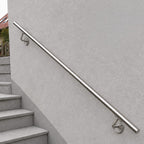 Edelstahl Handlauf nach Maß mit Wandhalterung – Trägerplattenhalter