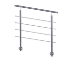 Treppengeländer aus Edelstahl zur seitlichen Montage mit 4 Querstreben